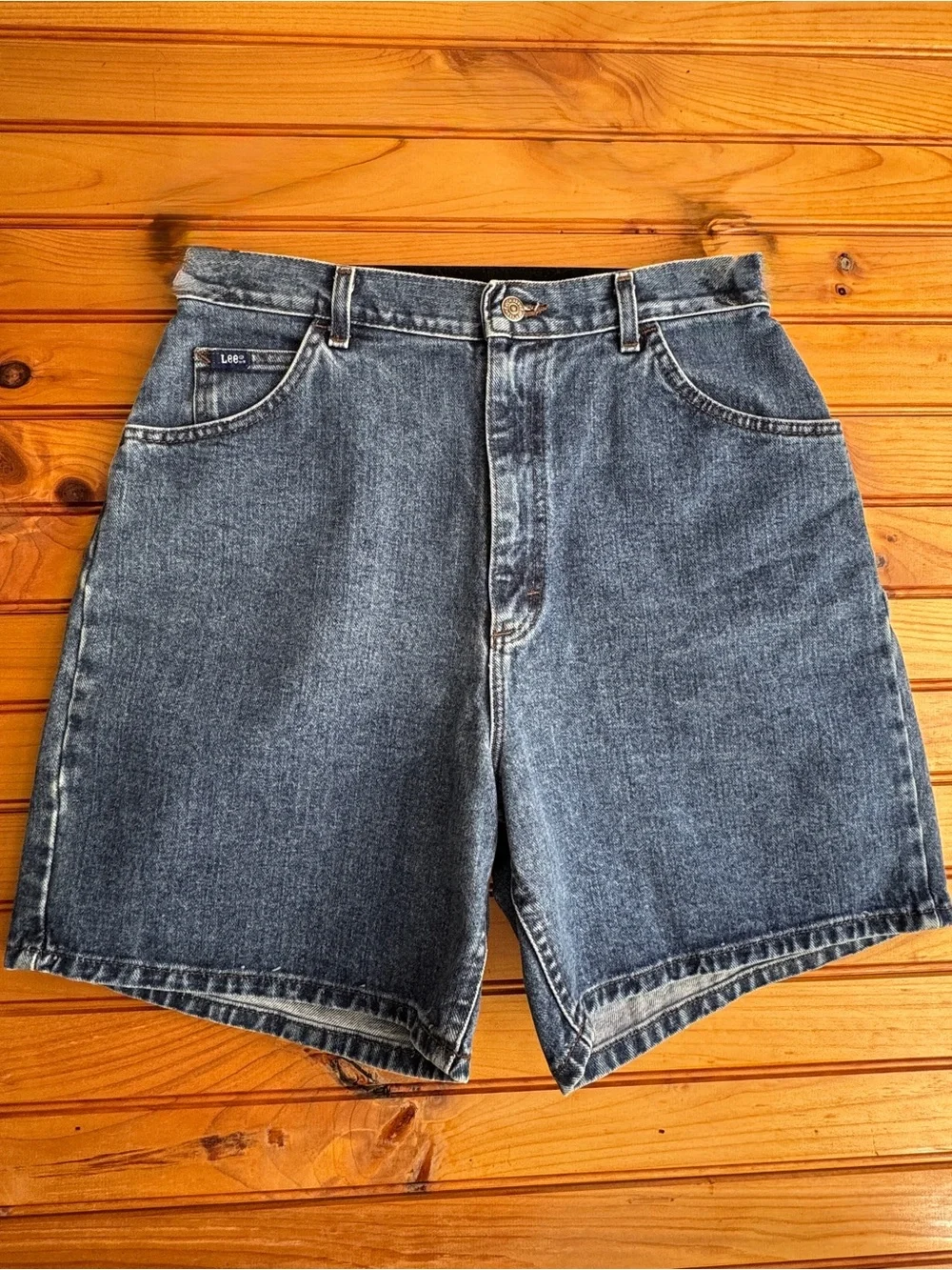 Vintage 90s Lee High Rise Denim Jorts Made USA Relaxed Shorts 16